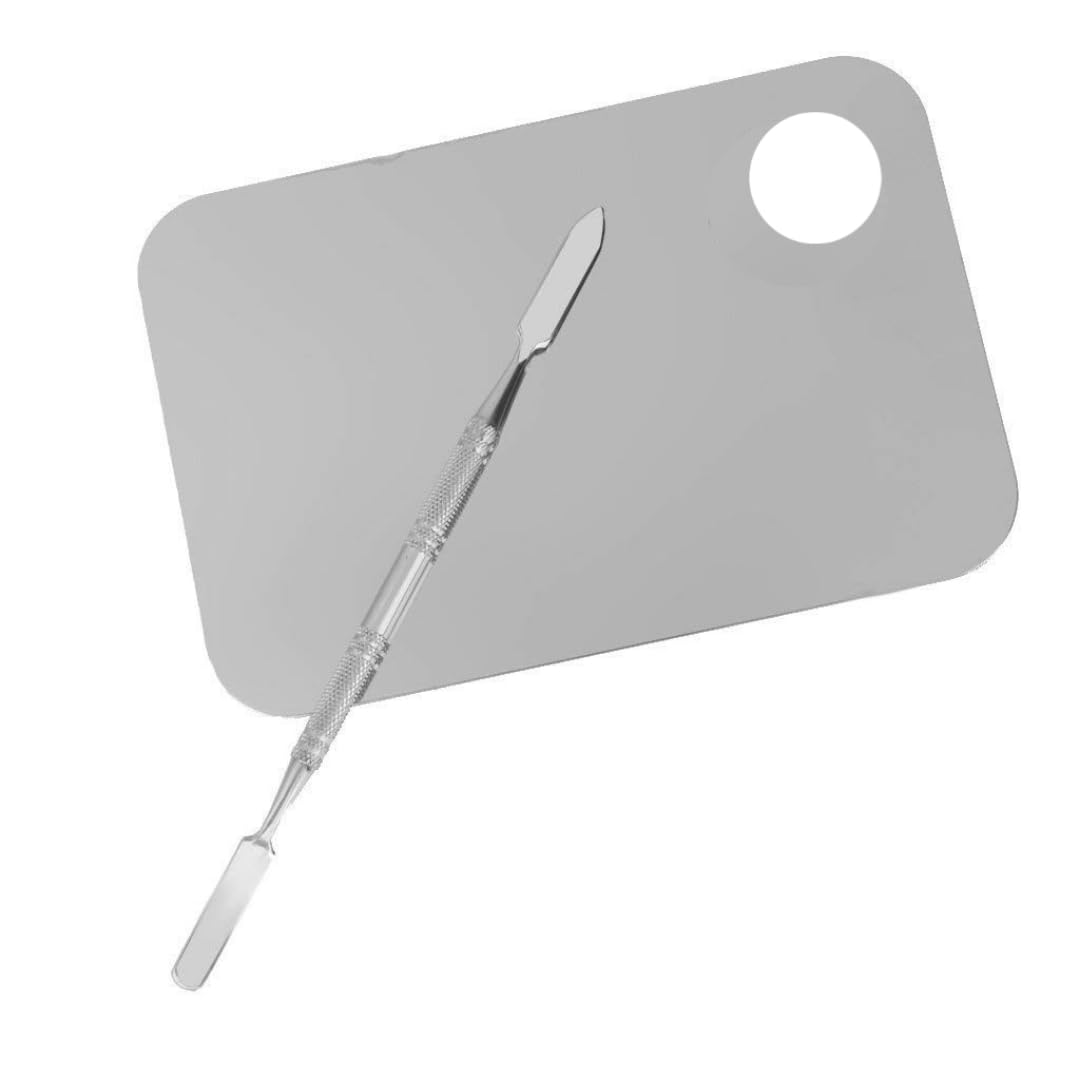 Glamezone Makeup Palette Spatula Rectangle Shape Foundation Mixing Plate Tool-image-1
