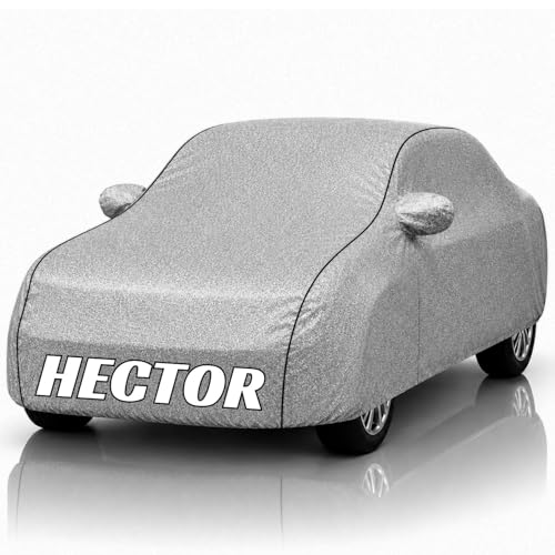 Image of Safe-Cars New Silver 100% Waterproof Hector Car Cover | Polyester Car Body Cover for Rain & Sun | UV Protection, Dustproof, Scratch Resistant, Windproof, Heat Resistant, Custom Fit