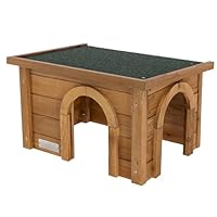 Kerbl Pet Nagerhaus, Kleintierhaus, Nagerhütte, 45x32x27cm, Spießtanne, Kunststoff, Nager, wetterfestes Dach, langlebig, robust