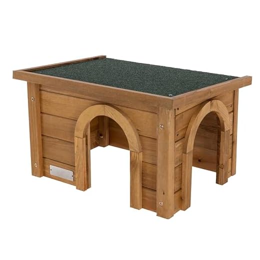 Kerbl Nagerhaus für Kanninchen (Haus aus Spießtanne, mit wetterfestem Bitumendach, zwei Eingänge für artgerechte Haltung, für Außengehege geeignet, Rückzugsmöglichkeit für Hasen) 82852