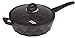 Klaus - Sauteuse 28 Cm Relief Effet Diamants Noirs Brillants Pour Cuisiner Comme Sur De La Pierre Avec Couvercle Bordure En Silicone Tous Feux Dont Induction 3.8 L