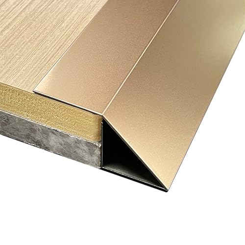 Image of Self-Adhesive Aluminum Trat Profile for Height Adjustment 1-5cm, 100cm Long, Brown, 40mm Wide, End Cap Cover Strip, Perfect for Flo Eds