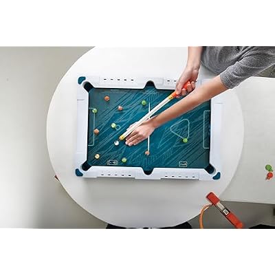 EastPoint 5-in-1 Tabletop Stadium Game Center - Teal, Plastic - Foosball Table Competition - Air Hockey Table for Kids Fun - Pinball Machine & Football Games Variety
