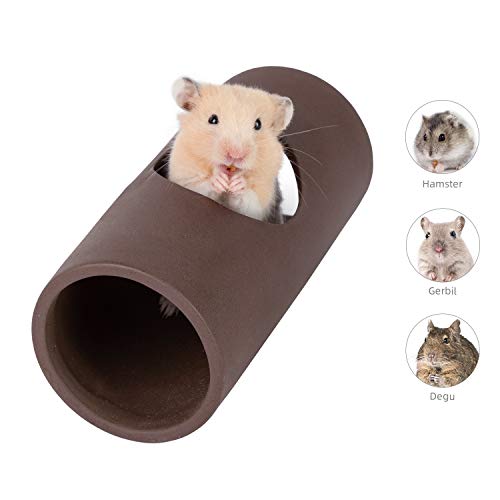 Niteangel Keramik Hamster Tunnel & Röhren Versteck - für Zwergrobo Syrische Hamster Mäuse Ratten oder andere Kleintiere (Tunnel - Klein)