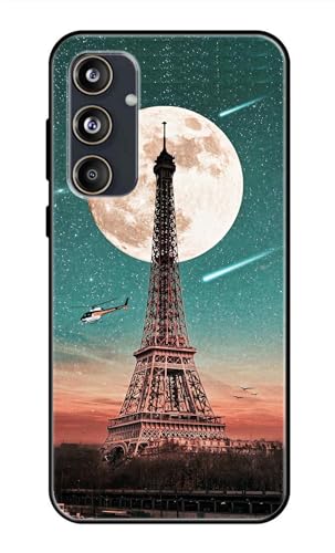 Image of Metal TPU Printed Back Cover for Samsung Galaxy M55 5G (Lovers Eiffel Tower) 360 Degree Protection | Camera Protection -25092024(AR)