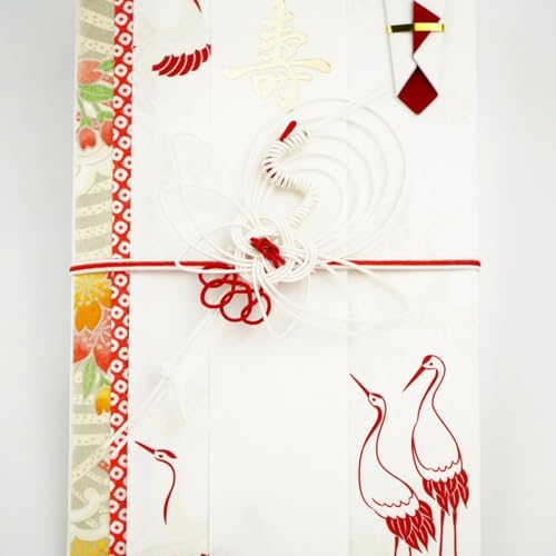 FRONTIA Envelopes de dinheiro japoneses tradicionais, guindaste branco com impressão de seda, envelo