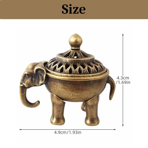 Image of Antique Elephant Brass Kumkum Dani with Lid | Traditional Sindoor Box for Pooja | Decorative Pooja Container for Home Temple & Mandir Decor | Vintage Brass Finish (1)