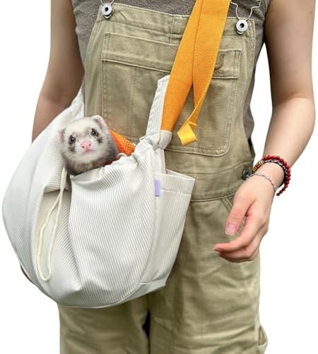 Bolsa de Transporte para Hurones – Bolsa de Transporte para Mascotas con Correa Ajustable, Bolsa de Hombro Manos Libres, Bolsa Cruzada de Viaje, Bolsa de unión Suave para Animales pequeños, Mochila