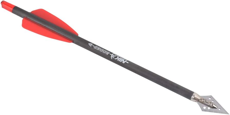 NIKA ARCHERY 7.5" inch Crossbow Bolts Carbon Arrows 2" Red Vanes with 100Grain Target Tips for Hunting Shooting 6/12pcs