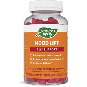 Nature’s Way Mood Lift Gummies, Positive Outlook*, Reduces Fatigue*, with Affron Saffron and Vitamin D3, 90 Gummies