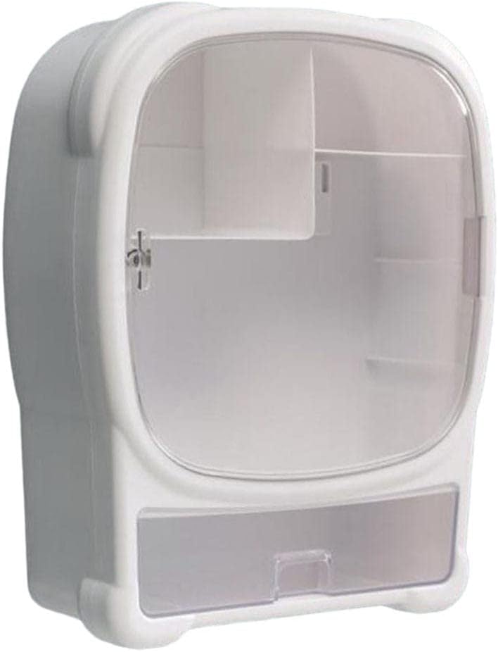 Makeup Storage Box Wall Mounted Cosmetic Display Holder Wall Hanging Skin Care Product Rack for Bedroom Bathroom (White)
