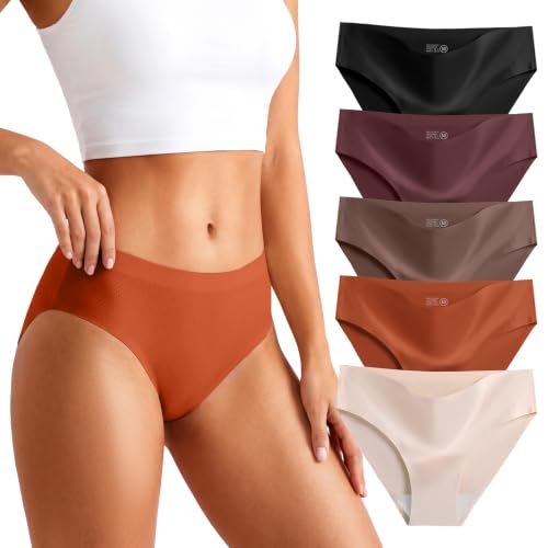 Image of Womens Breathable Seamless Thong Panties No Show thongs Workout Thongs Women Comfortable Thong Underwear Sexy 6 Pack