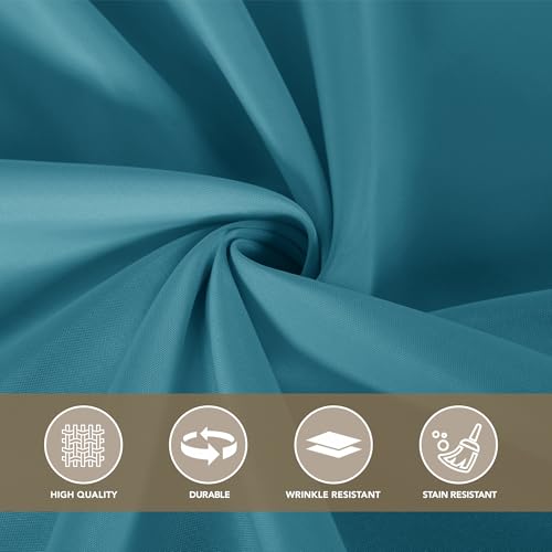 Image of sancua Small Square Tablecloths, Teal Table Cloth, 36x36 Inch | For Square or Round Tables, Washable Polyester Fabric Cover, For Nightstand End Bedside Tables