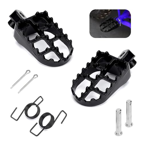 Zehiony 2 PCS Dirt Bike Foot Pegs, Anti-slip Front Footpegs for 50cc 70cc 110cc 125cc Extreme Thumpstar, Alloy Rust-proof Pedal Replacement OEM# FP02, Compatible with Yamaha PW50 PW80 TW200 (Black)
