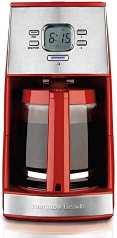Hamilton Beach 12-Cup Coffee Maker with Glass Carafe, Ensemble Red (43253RA)