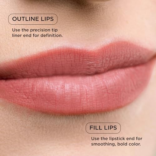 Image of HALEYS Re-mark Dual-Ended 2-in-1 Lipstick & Liner, Nude Pink, Cupid | Creamy Matte Moisturizing for Women, Precision Lip Liner, Expertly Paired Combo
