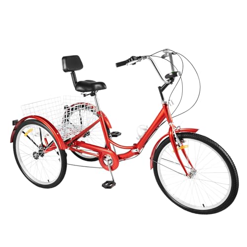 MccoMMon 24-Zoll-Dreirad für Erwachsene, 7-Gang-Faltdreirad, mit...