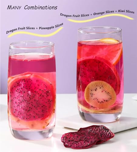 Freeze Dried Dragon Fruit Slices Chunks for Cocktails Dragon Fruit Cubes Pieces Bulk No Sugar added Make Drink/Tea Dehydrated Snack, Red Nutty 3.5oz/100g