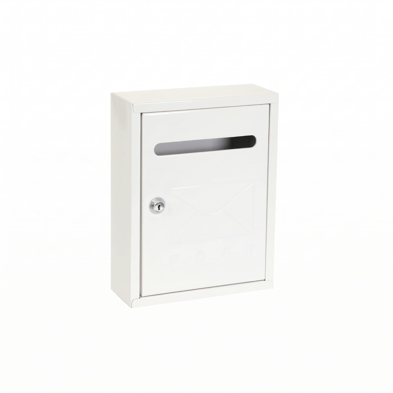 compact wall-mounted mailbox rectangular metal mailbox embossed | metal build | available in white | a reliable pick you can count on daily. | perfect for everyday use at home.