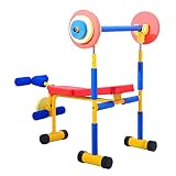 TROONZ Juego de Banco de Pesas para Niños, Banco Multifuncional, Banco Ajustable para Abdominales, Press De Banca, para Niños Niños Regalos de...