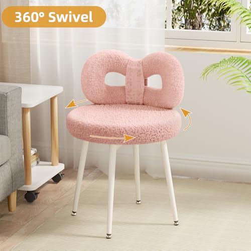 Taburete moderno de dormitorio con respaldo cómodo para tocador y sala de estar 4
