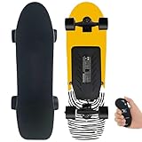 Longboard Électrique avec Télécommande et Affichage Intelligents, Vitesse Maximale 25km/h et Autonomie 15km, Réglage 4 Vitesses pour Adultes, Planche de Style Skate Électrique(B15Km,Standard)