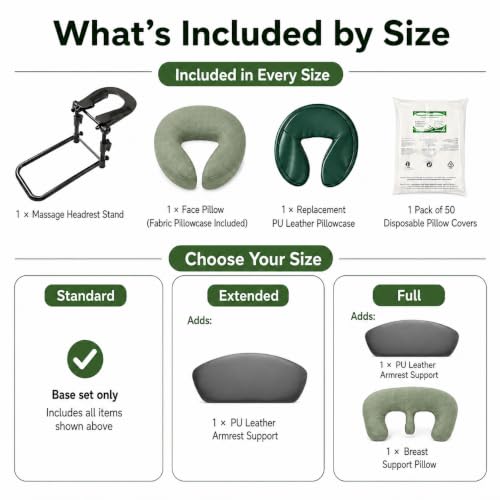 Image of Massage Headrest for Bed, Head Holder & Face Cradle with Face Down Pillow