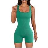 yelldesk Bulk Pallets for Sale Liquidation Electronic Shapewear Bodysuit for Women Sexy Seamless Workout Romper Ribbed Unitard Stretch One Piece Short Jumpsuits Sales Today Clearance