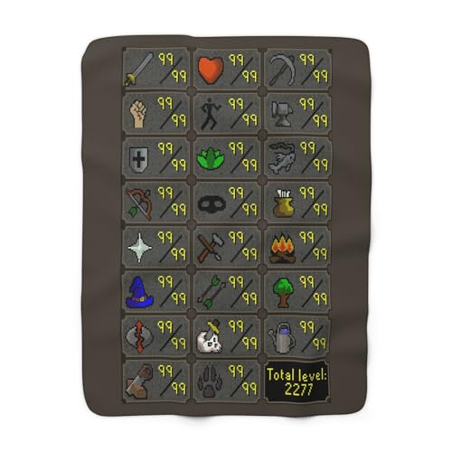 Oldschool Runescape Max Stats Fleece Blanket