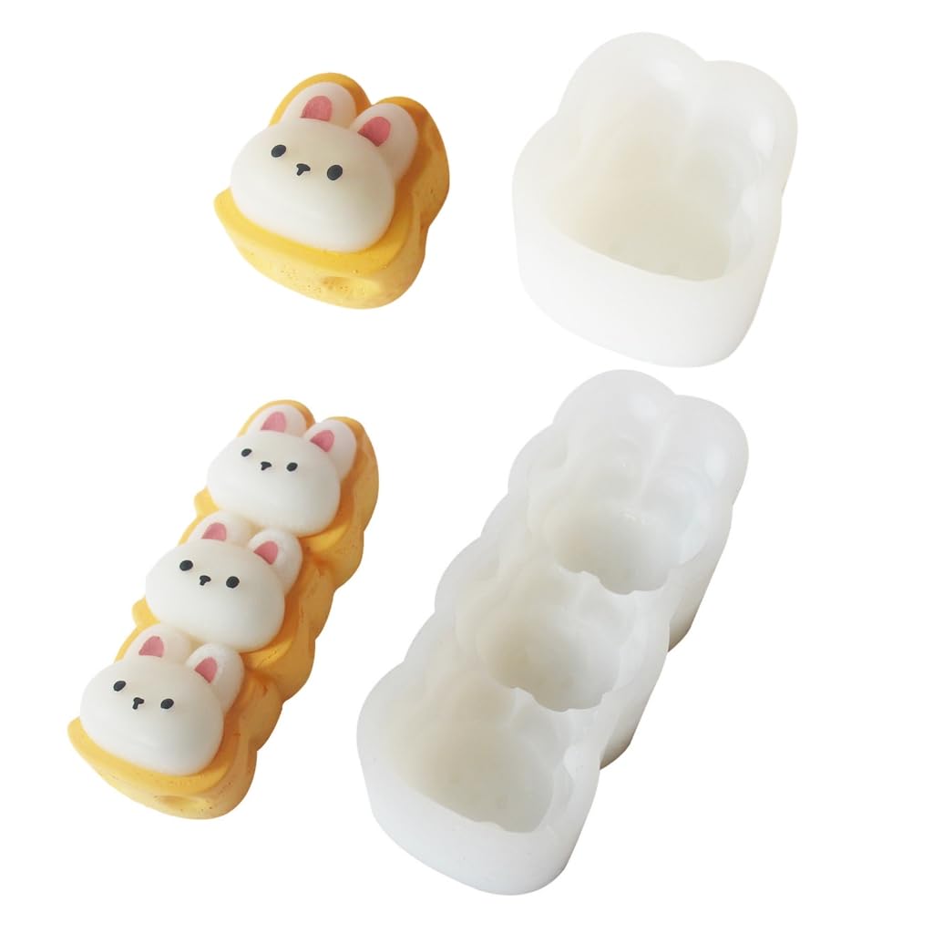 Stampi multiuso in resina epossidica a forma di coniglio, stampi flessibili per ornamenti e conigli adatti per dolci e regali fatti a mano
