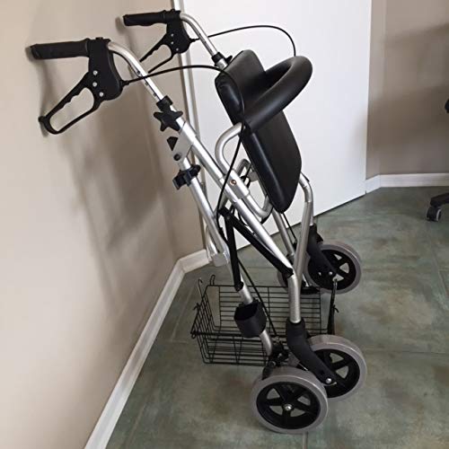 Trendmobil LR 56 oder LR 53 - Aluminium Rollator (6,7 kg) mit Korb, Stockhalterung, PU-Bereifung, Höhenverstellbaren Griffen, Gepolstertem Rückenbügel und Sitzfläche - Silber