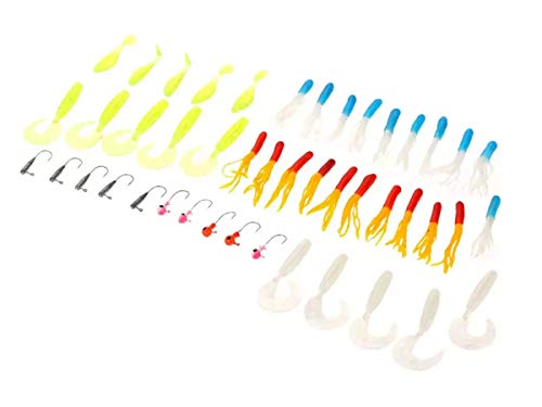 Kit Isca Artificial Estojo Silicone + Jig Head 35 Peças
