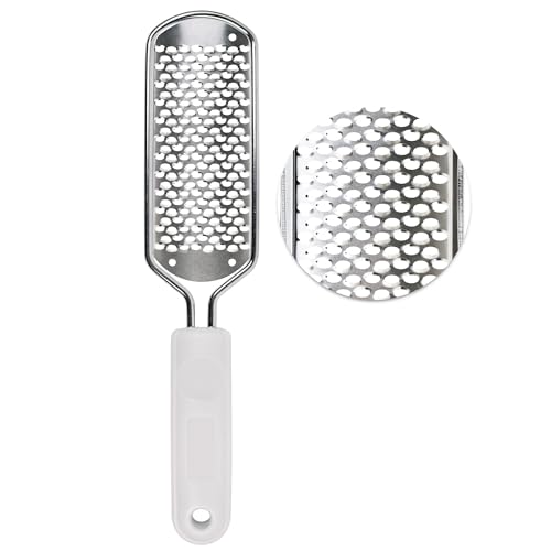 OWIIZI Râpe à pieds pour pédicure pour enlever les callosités, râpe exfoliante pour pieds en acier inoxydable, râpe à pieds, grattoir pour peaux mortes et craquelées, pour pieds humides et secs