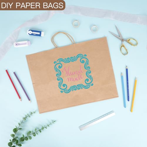 OUTUXED 110pcs 16x6x12 Inch Brown Paper Bags with Handles, Kraft Large Paper Gift Bags Bulk for Small Business, Merchandise, Gifts, Shopping, Grocery by OUTUXED - Image 4