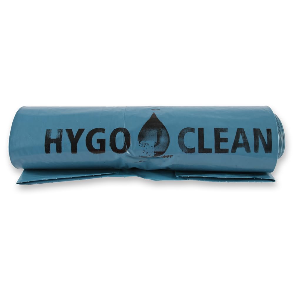 HygoClean Rouleau de 100 sacs poubelle en polyéthylène basse densité Bleu 240 l