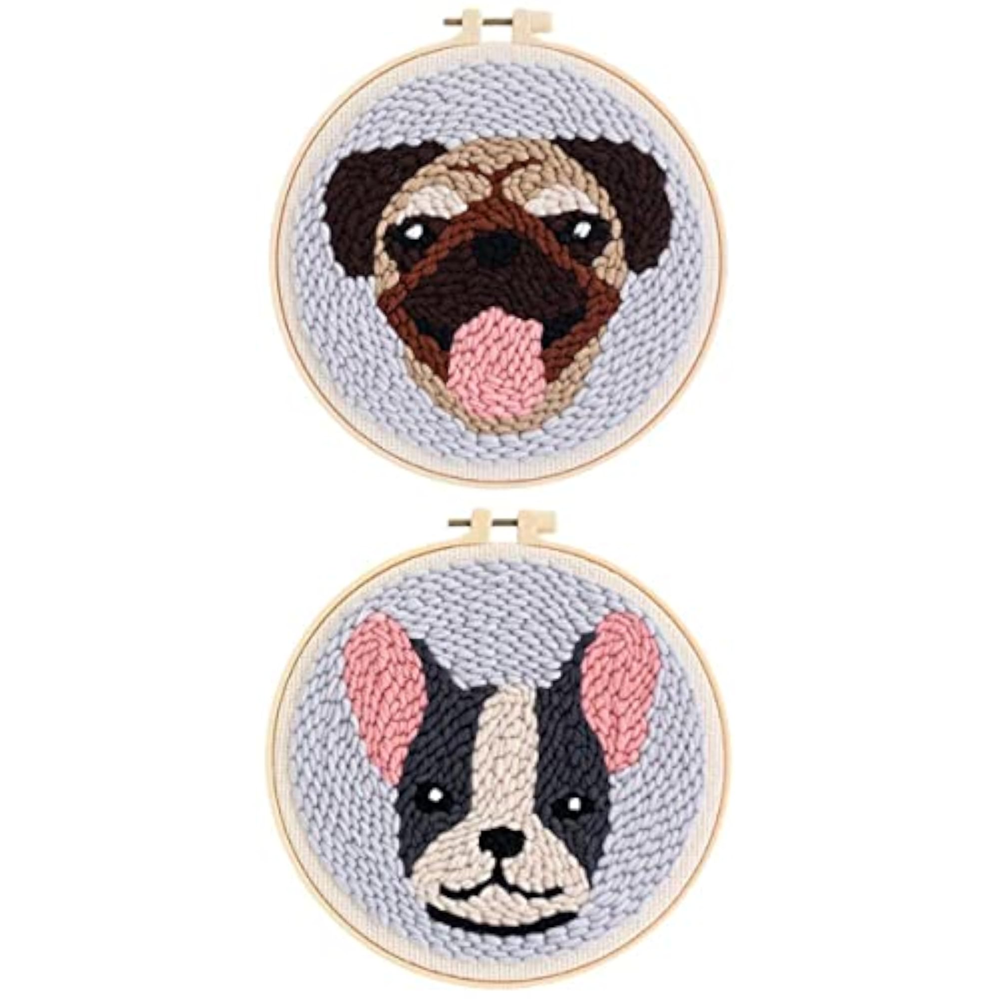 2 Set Punch Needle Kit for Dog Embroidery, DIY