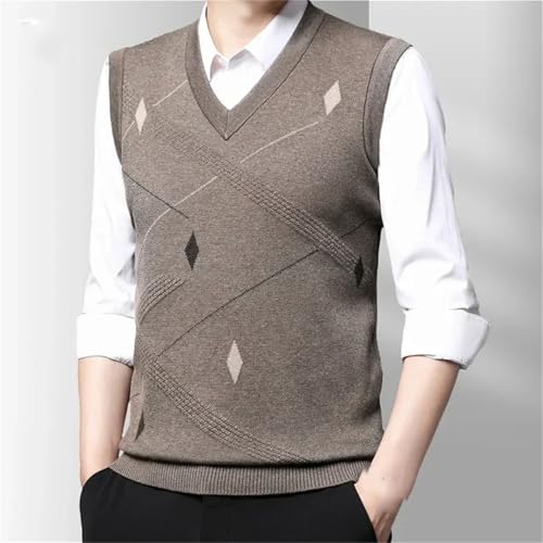 Men's Wool Plaid Knitted Pullover Sweater Casual V-Neck Casual Business Outwear Tops4