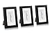 Produktbild Classic by Casa Chic Bilderrahmen aus Massivholz, 15 x 10 cm, Glasfront, mit Passepartout, Rahmenbreite 2 cm, Schwarz, 3 Stück, Holz, 6x4