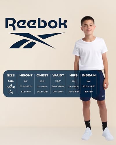 Reebok Meninos Calça De Moletom - Calça Esportiva Performancejoggers De Lã Macia Para Corrida, Trein
