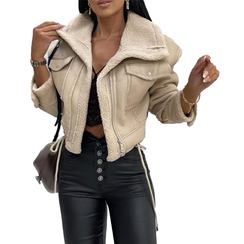 Manteau moto femme chaud doublé Sherpa fini le froid en vêtement hiver M