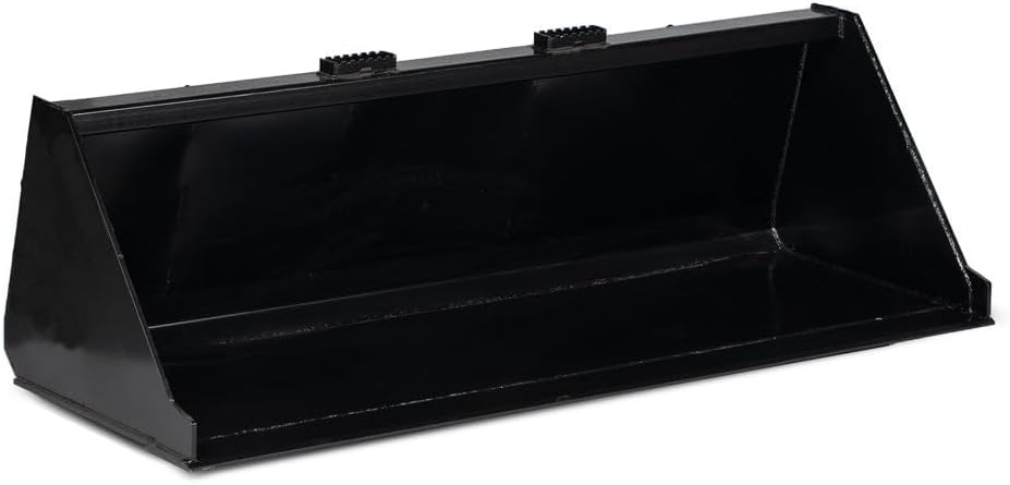 Titan Attachments 72" Skid Steer Dirt Bucket, 3/16" Thick Structural Steel, Universal Quick Tach Material Bucket with Reinforced Gussets for Transporting Dirt, Mulch, Rocks, Debris, Snow