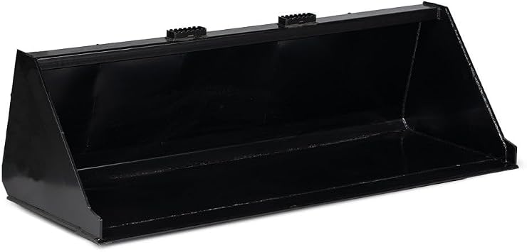Titan Attachments 72" Skid Steer Dirt Bucket, 3/16" Thick Structural Steel, Universal Quick Tach Material Bucket with Reinforced Gussets for Transporting Dirt, Mulch, Rocks, Debris, Snow