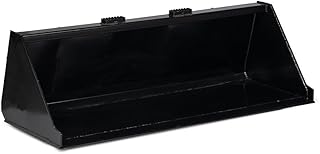 Titan Attachments 72" Skid Steer Dirt Bucket V2, 3/16" Thick Structural Steel, Universal Quick Tach Material Bucket with Reinforced Gussets for Transporting Dirt, Mulch, Rocks, Debris, Snow