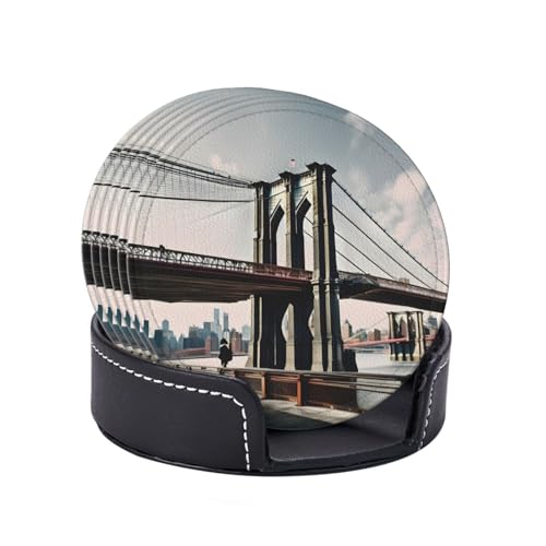 Dessous de verre Brooklyn Bridge S de qualité premium, set de table chic en polyuréthane