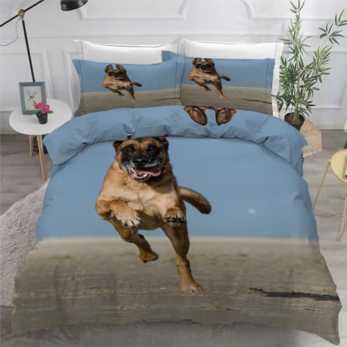 Housse de couette 200x200 animaux chien lit de berger 3 pièces