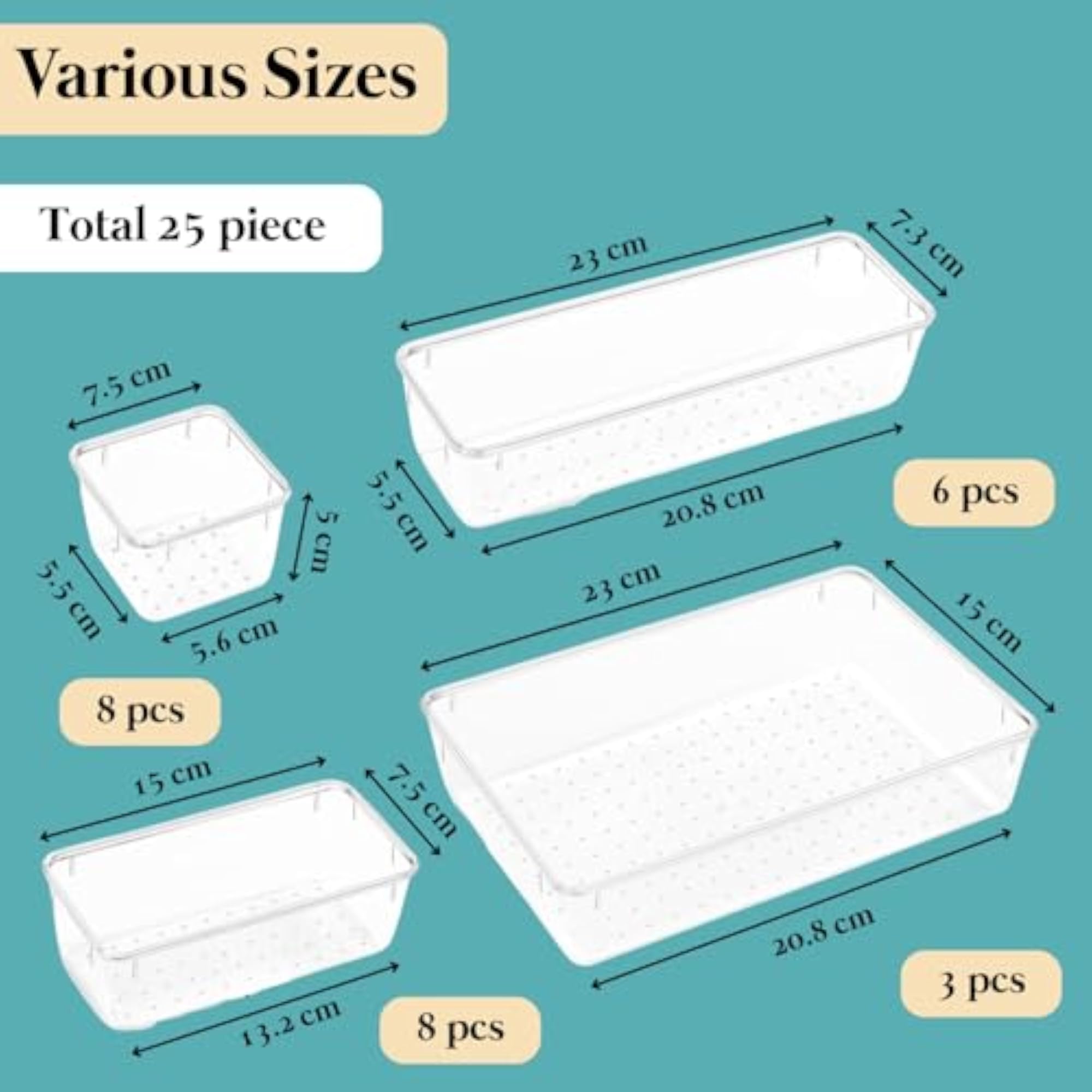 Drawer Organizer Tray Set 25 PCS