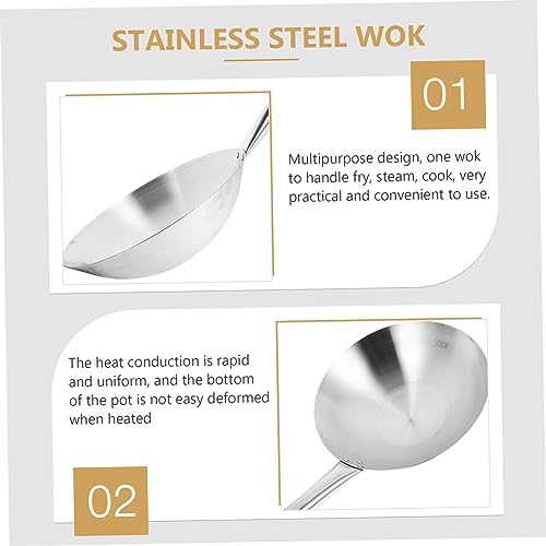 Wok de acero inoxidable para cocina de inducción y gas miniatura 4