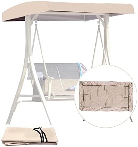 Outdoor Swing Canopy Replacement,Patio Chair Top Cover for Swing,Garden Porch Seat Furniture,2 & 3 Seater Waterproof UV Resistant Swing Canopy Seat Top Sunproof Protection Cover for Patio Garden Yard
