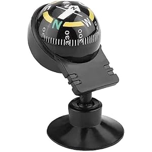 Black Dash Mount Compass Adjustable Dash Mount Compass Navigation Hiking Direction Pointing Guide Ball Car Truck Outdoor Automotive Compasses