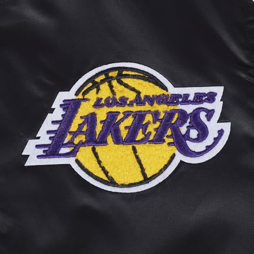 Pro Standard WOMENS NBA LOS ANGELES LAKERS RETRO CLASSICS SATIN JACKET BLACK/PURPLE/YELLOW XL - Image 5